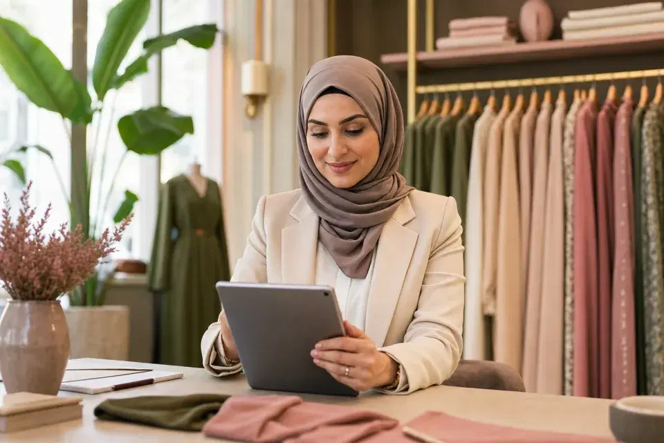 SmartModest.ai blog feature card about AI shade analysis for modest fashion brands.