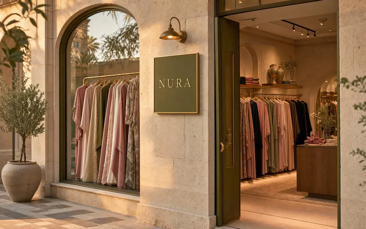 Original photograph of the Nura modest-fashion boutique